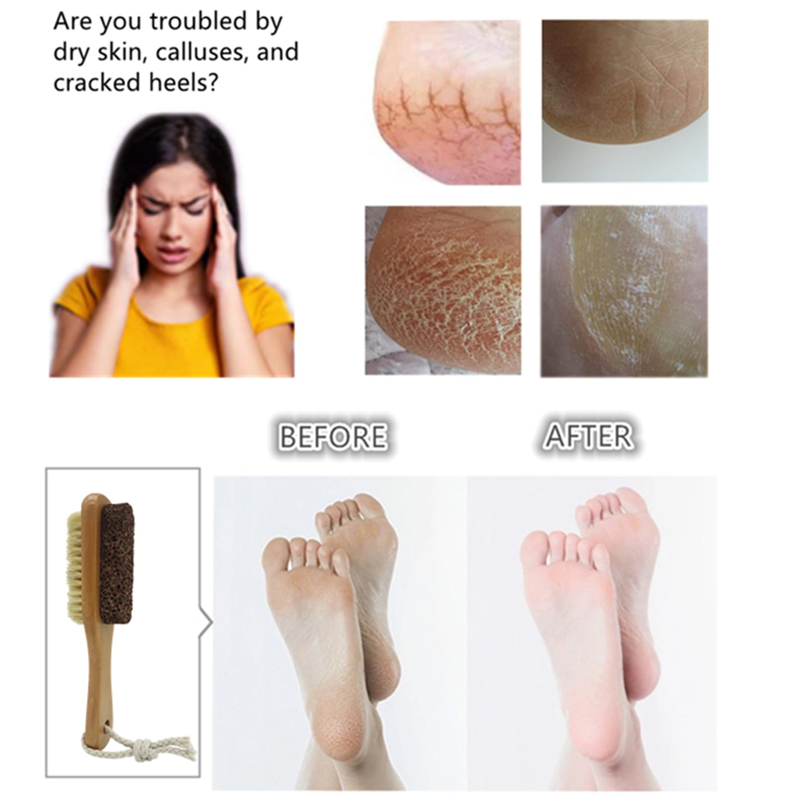 Yioyooda wooden handle foot file for pedicure