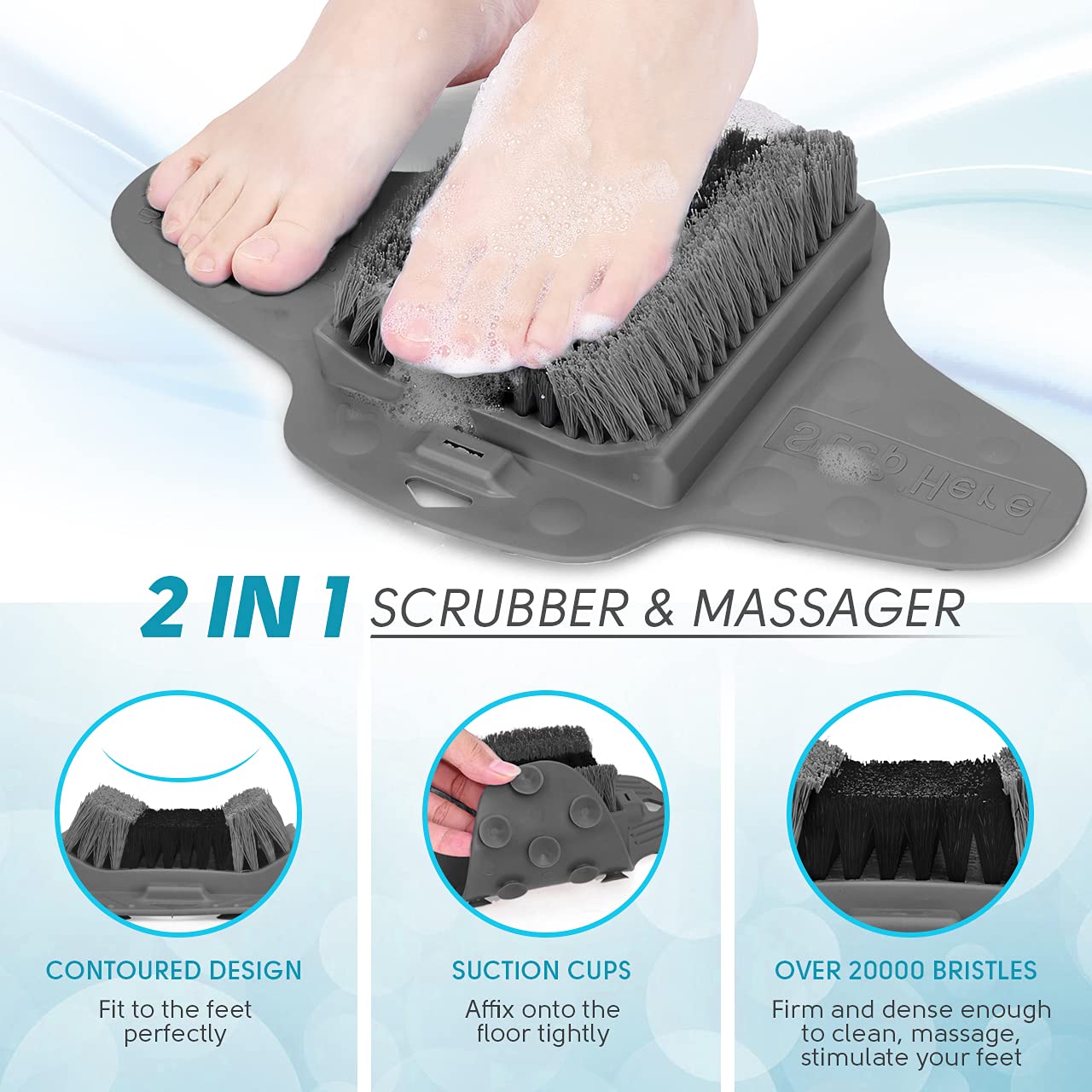 Beskar foot scrubber mat showing non slip suction cup base