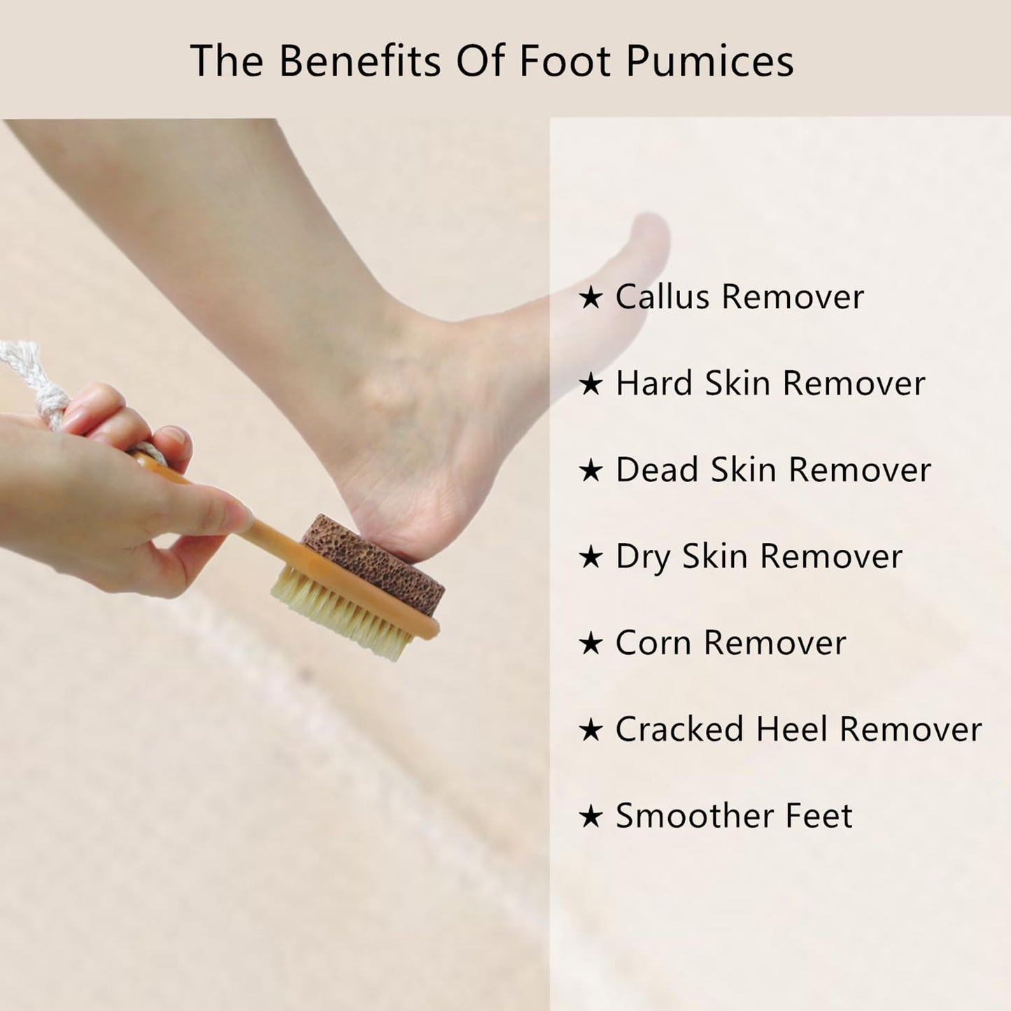 Person using Yioyooda dual sided foot exfoliator on heel