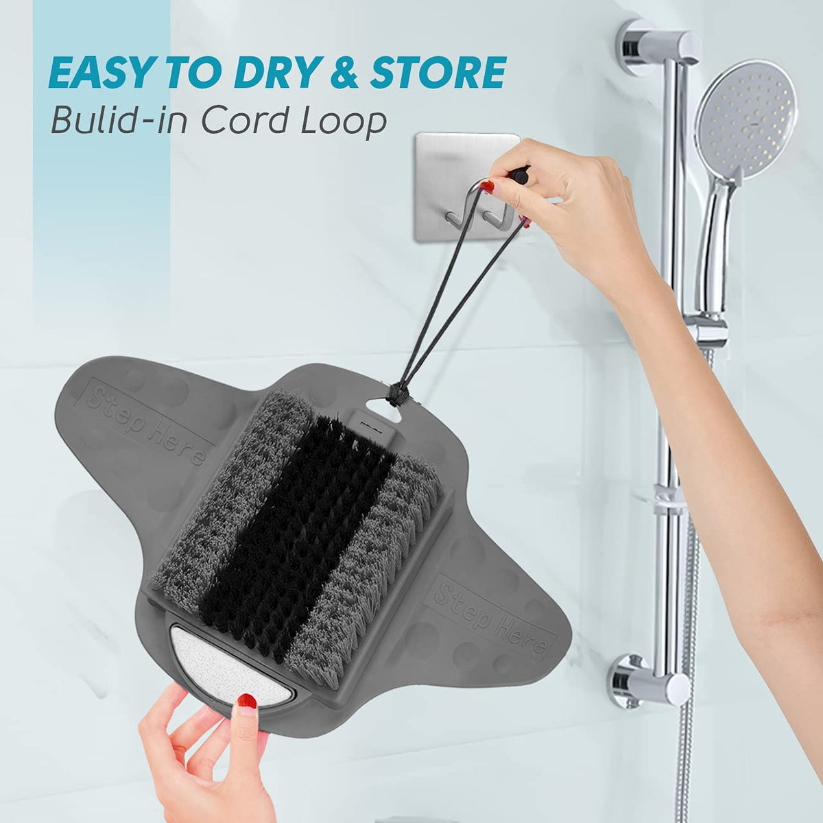 Side profile of Beskar foot scrubber with pumice stone feature