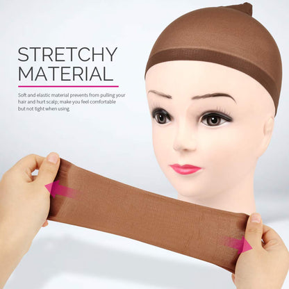Close up of breathable nylon wig cap elastic band