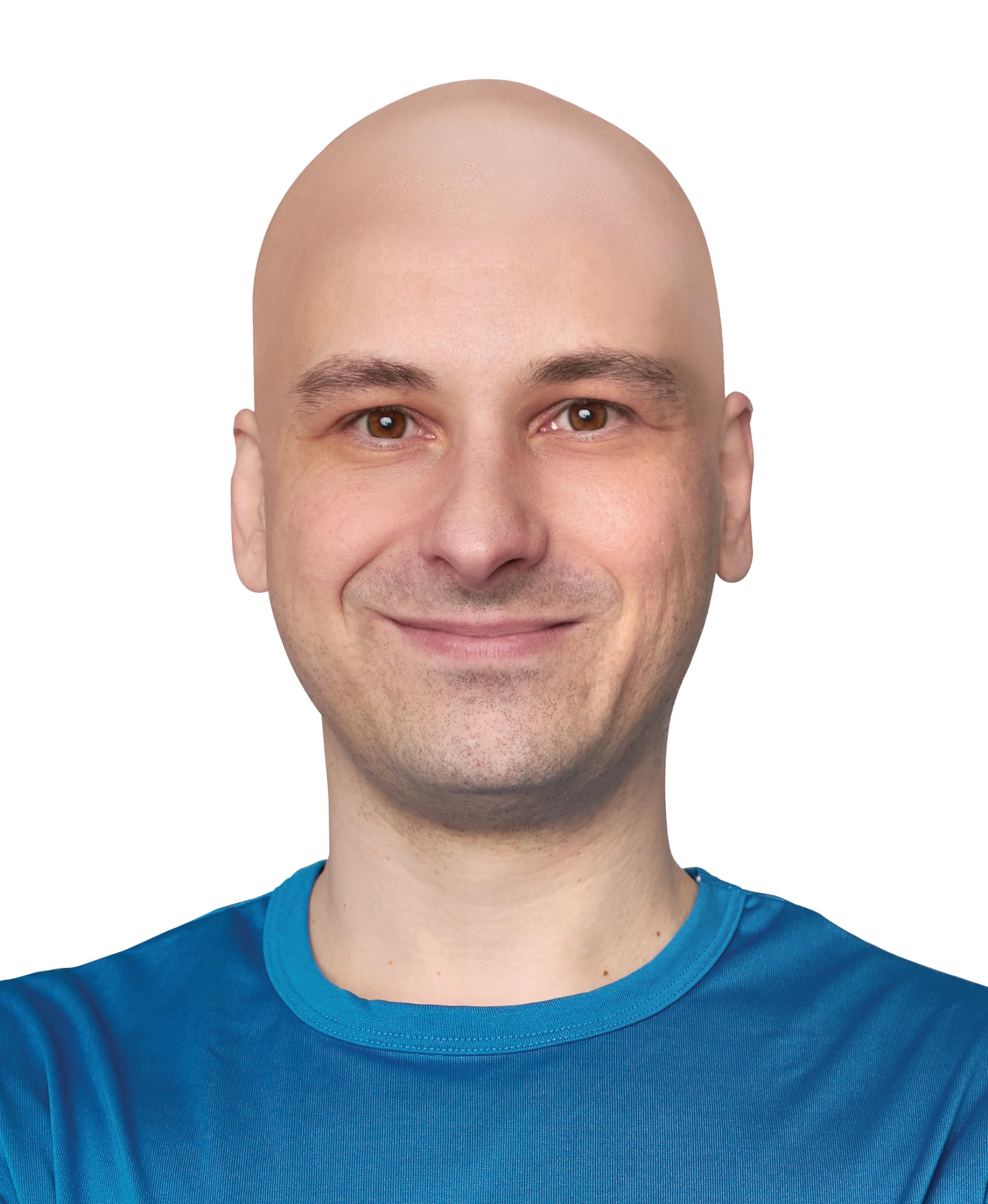 Tan beige realistic bald cap for professional theatrical cosplay