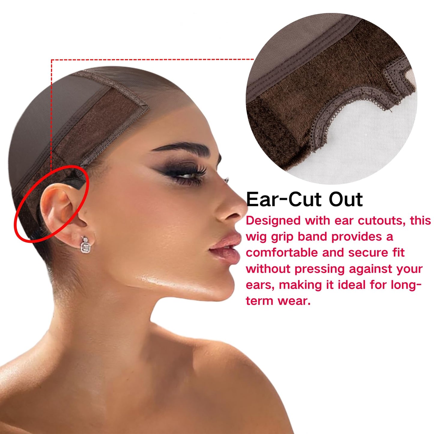 Non-slip suede backing design for secure wig placement