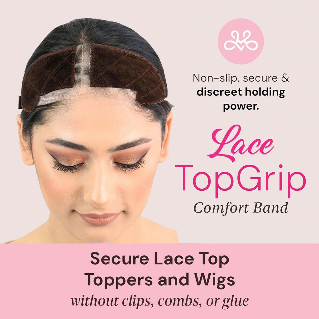 Front view of Milano Collection Lace TopGrip showing reinforced Swiss lace