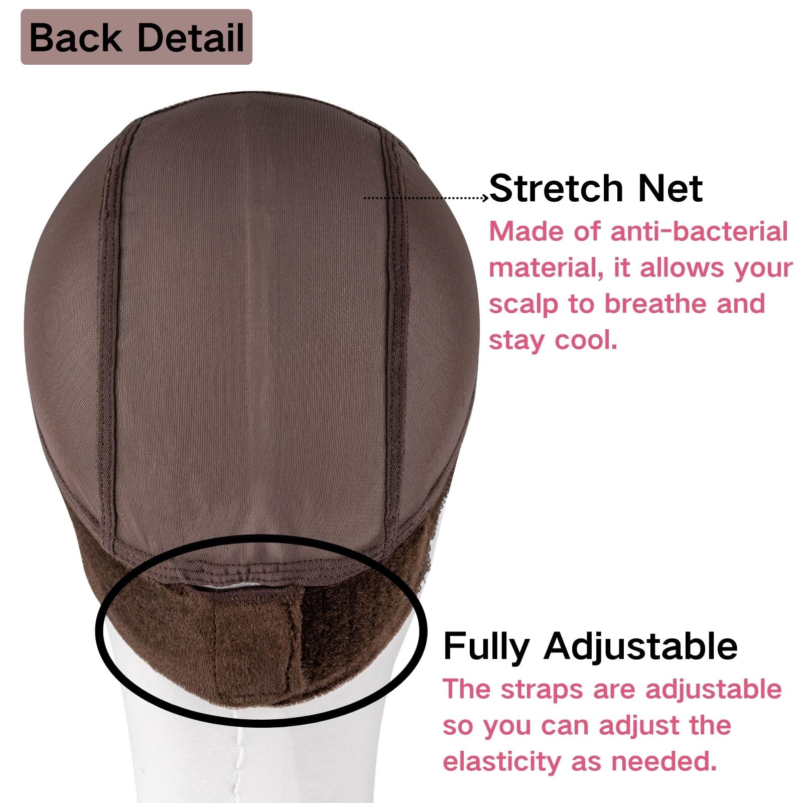 Internal view of the glueless wig grip cap construction
