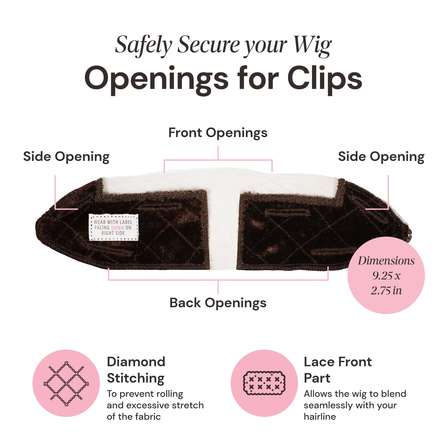 Detailed close-up of the non-slip velvet texture for hair toppers