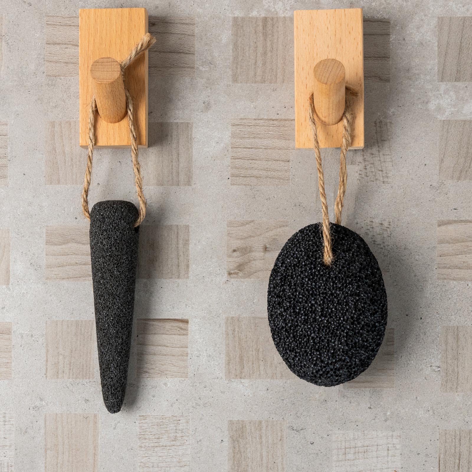 Natural volcanic pumice stone set in retail packaging
