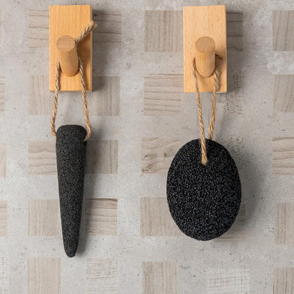 Natural volcanic pumice stone set in retail packaging