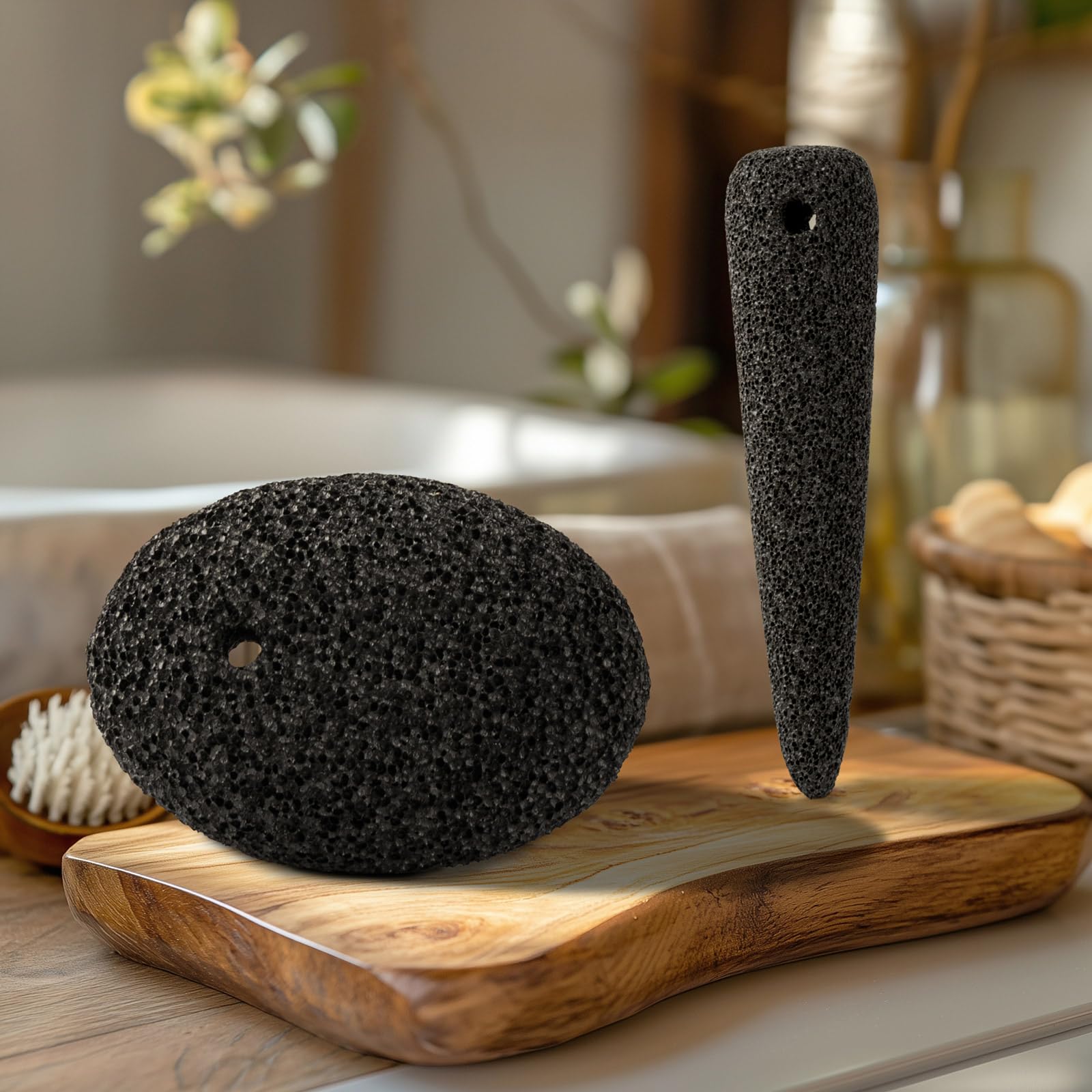 Using CopesFuda pumice stone on rough heel skin