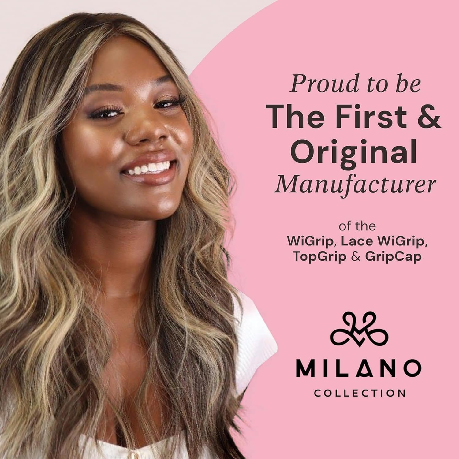 Milano Collection packaging and Lace TopGrip comfort band for wigs