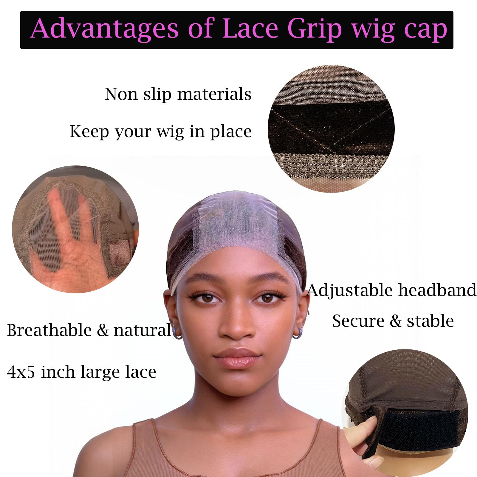 Adjustable velvet grip band detail on Prudenp cap