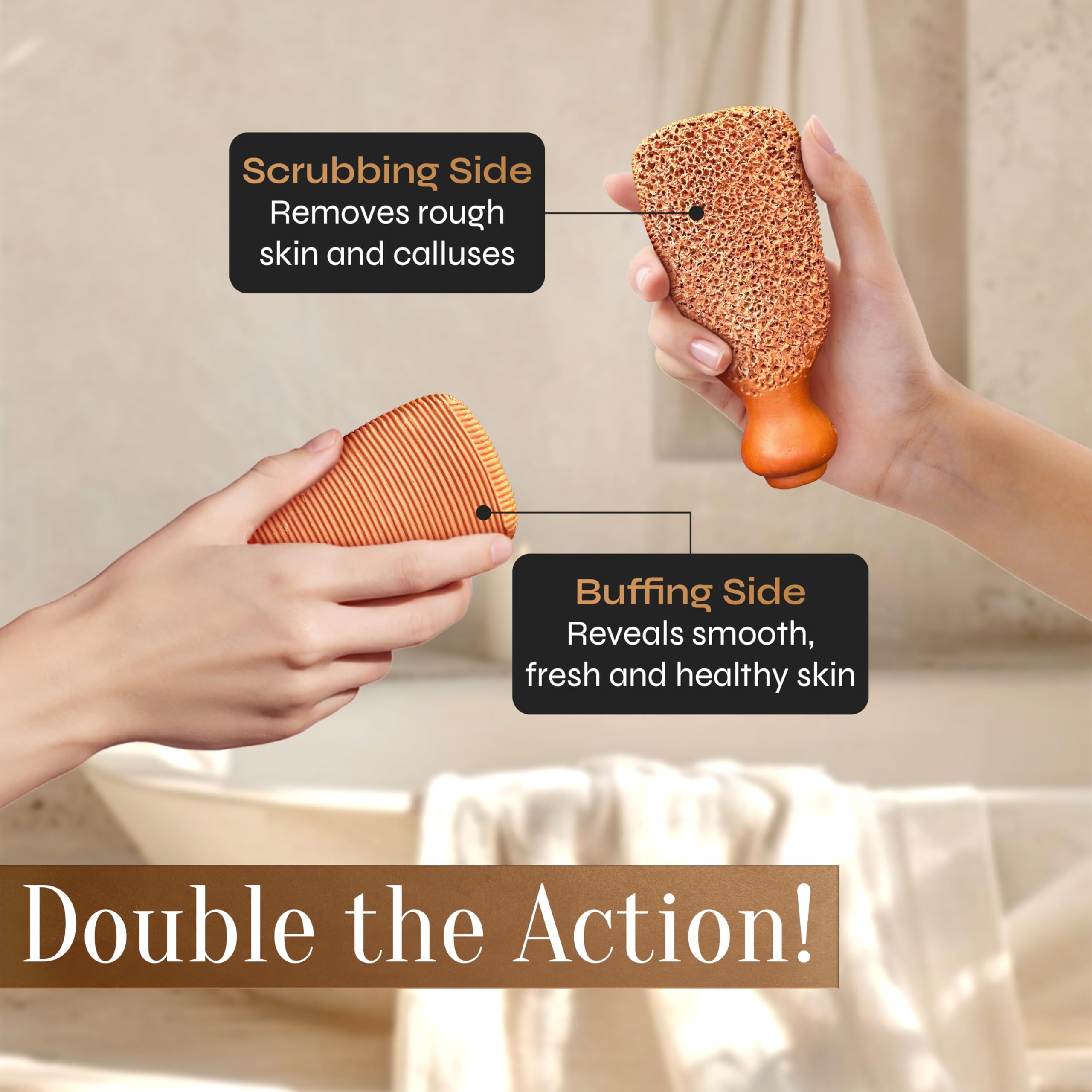 Facon artisan-fired terra cotta pumice for callus removal