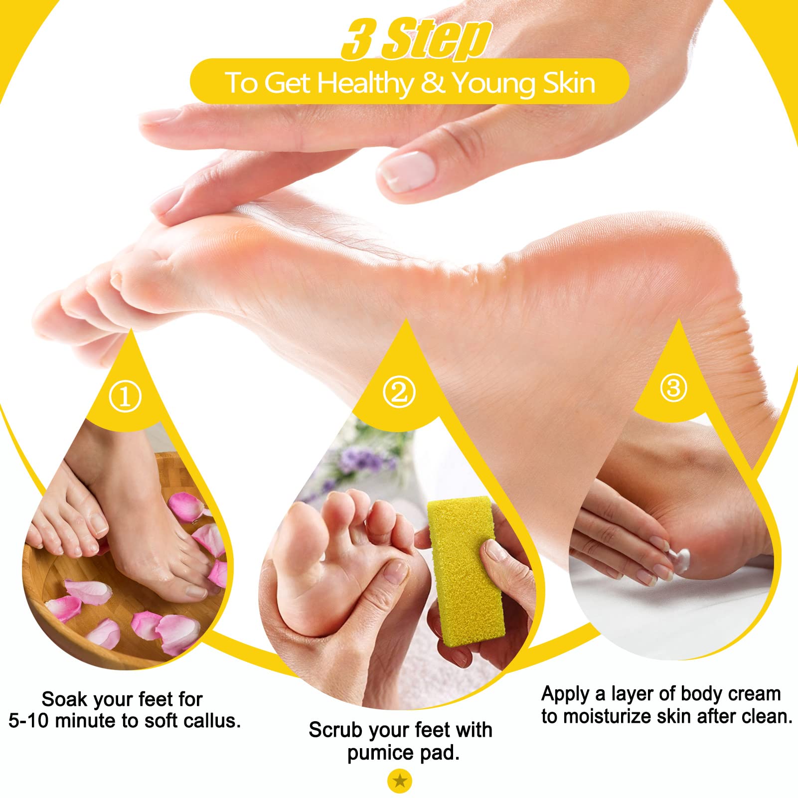 Person using pedicure pumice sponge on heel