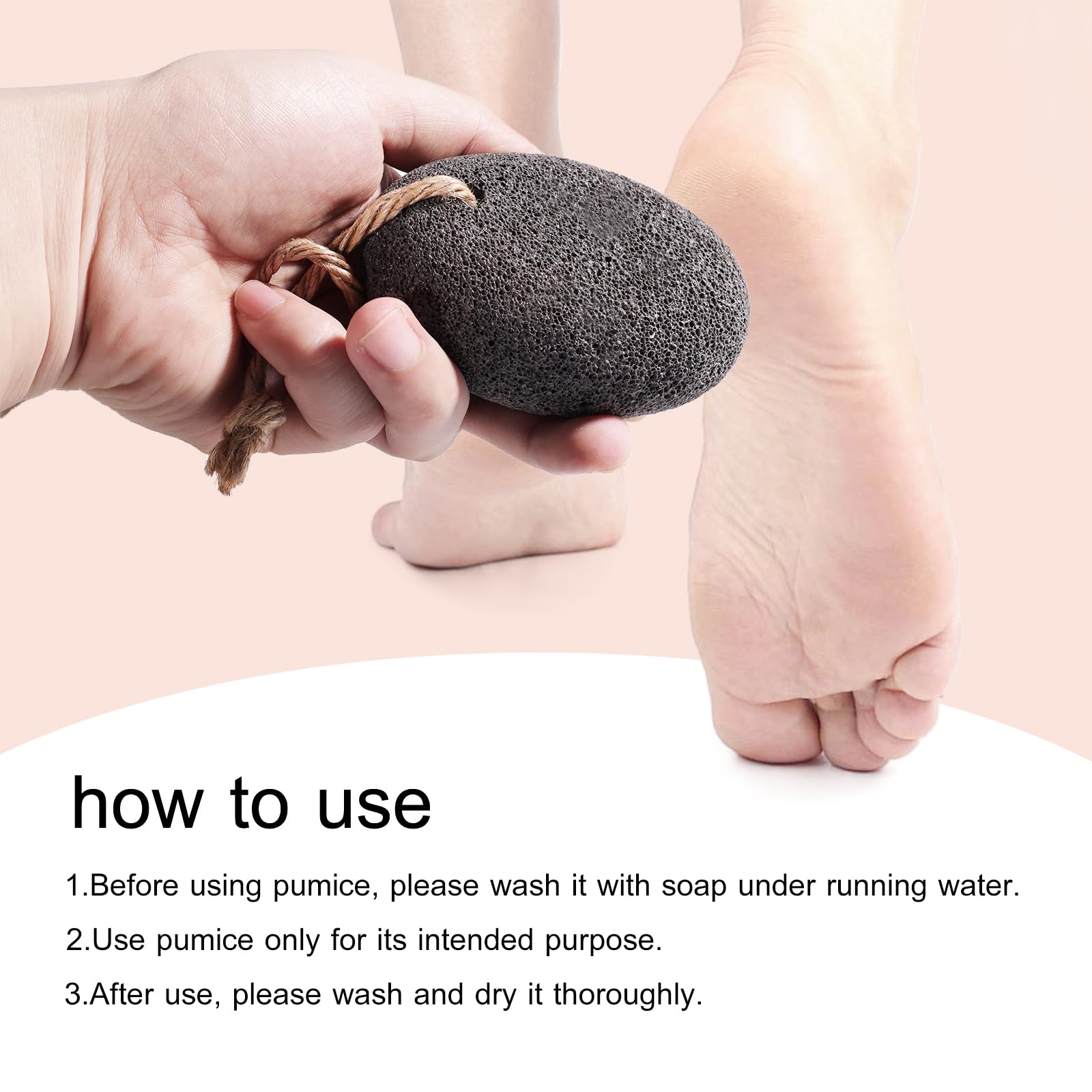 Person using pumice stone on heel for callus removal