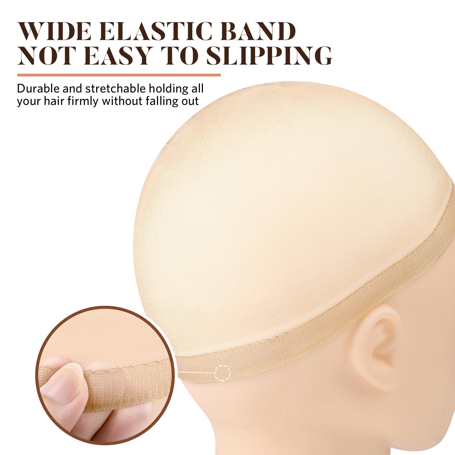 Morgles wig cap packaging showing 20 piece count