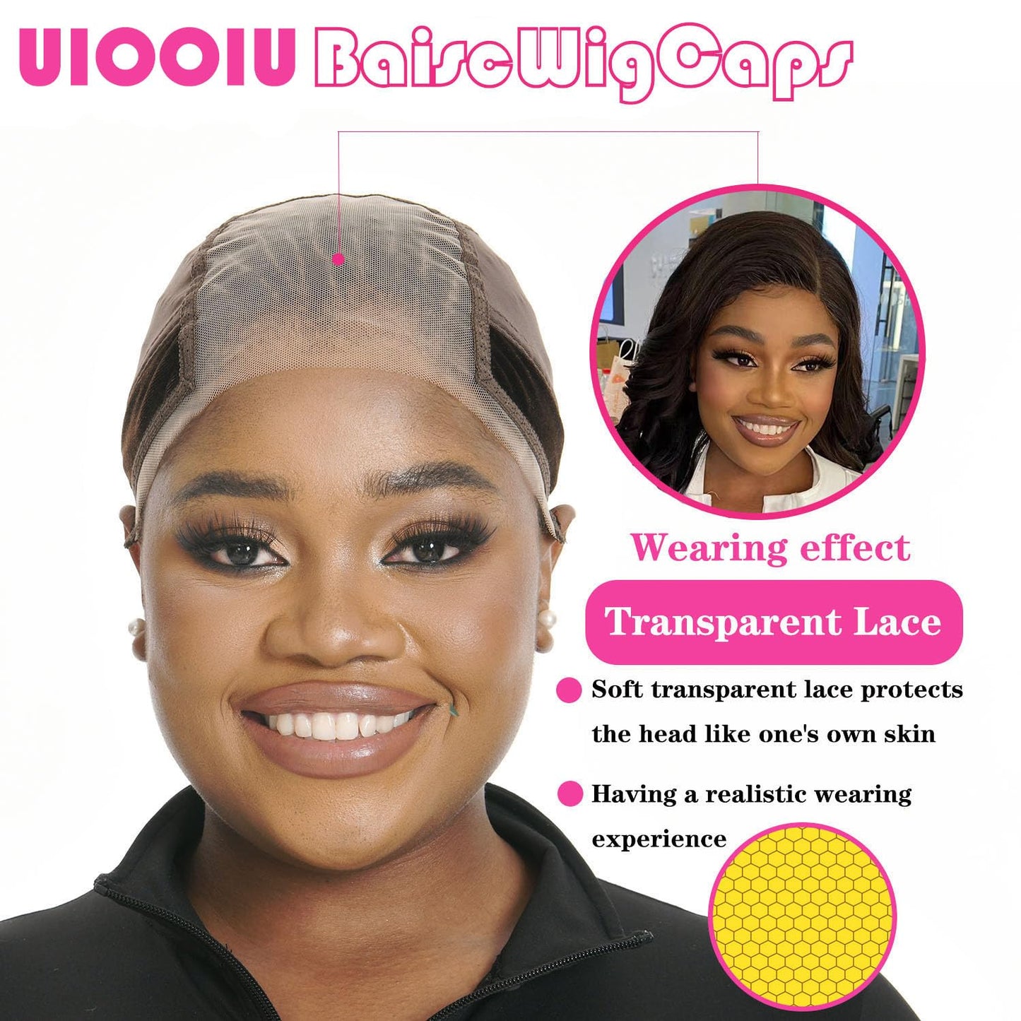 Close up of non-slip material on UIOOIU wig gripper