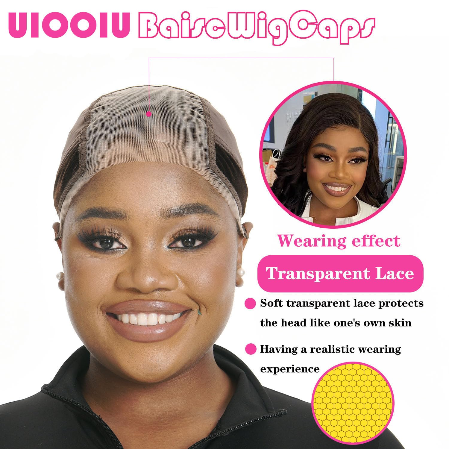 Close up of non-slip material on UIOOIU wig gripper