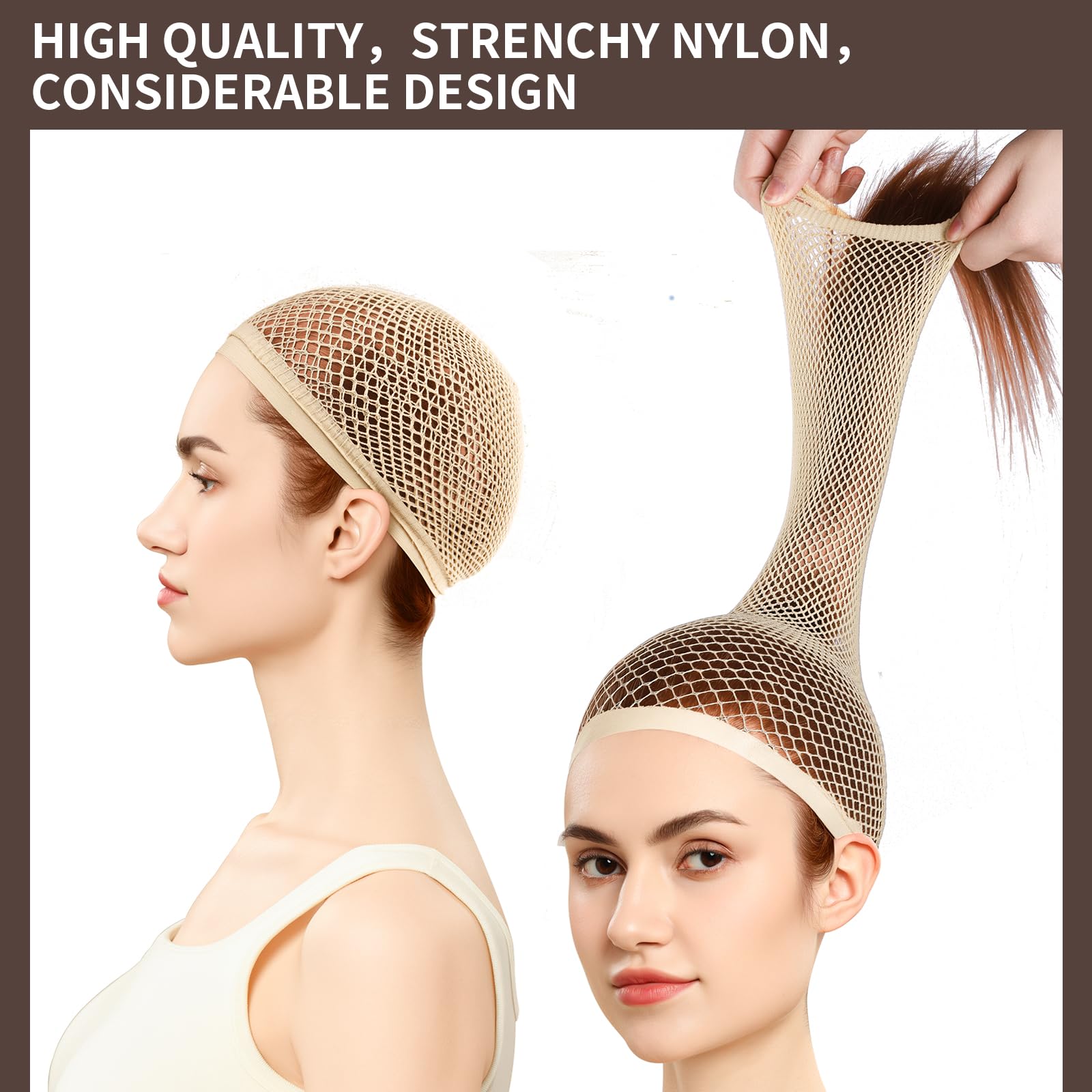 Double-layered nylon hair net for wig base