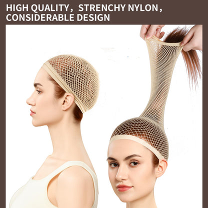 Double-layered nylon hair net for wig base