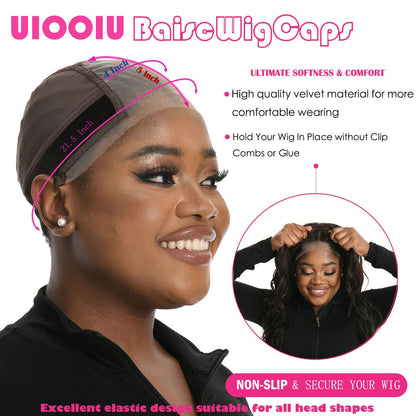 UIOOIU transparent lace wig cap adjustable strap detail
