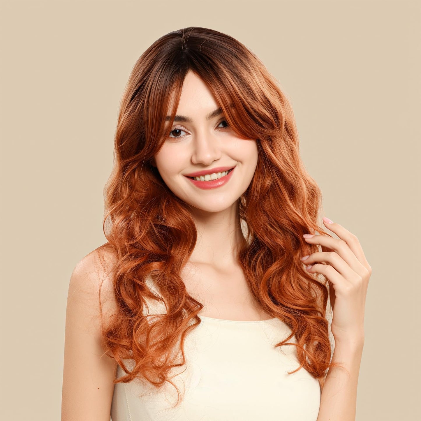 Two piece set of light brown Fandamei wig caps