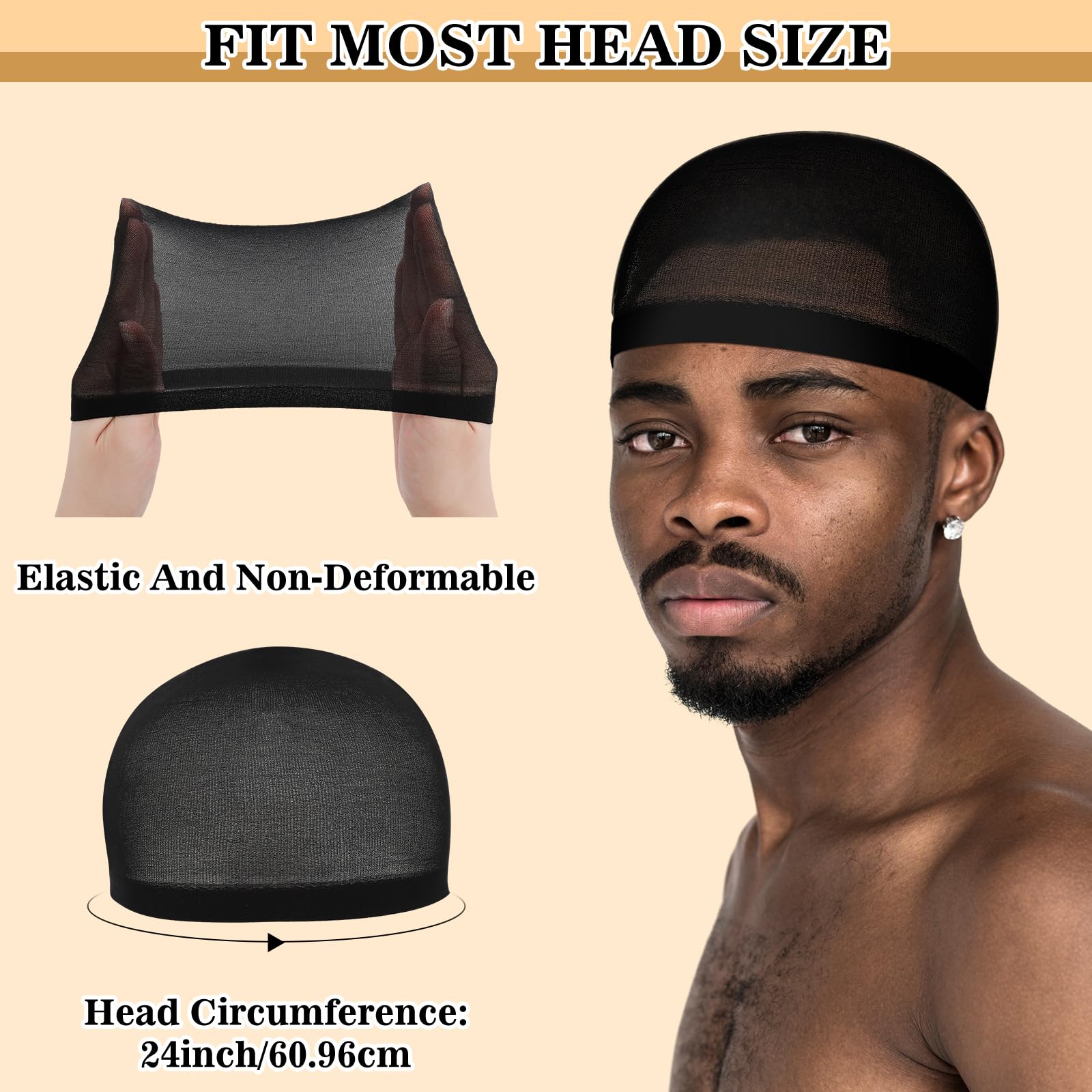 Ramede nylon wave cap stretch test display