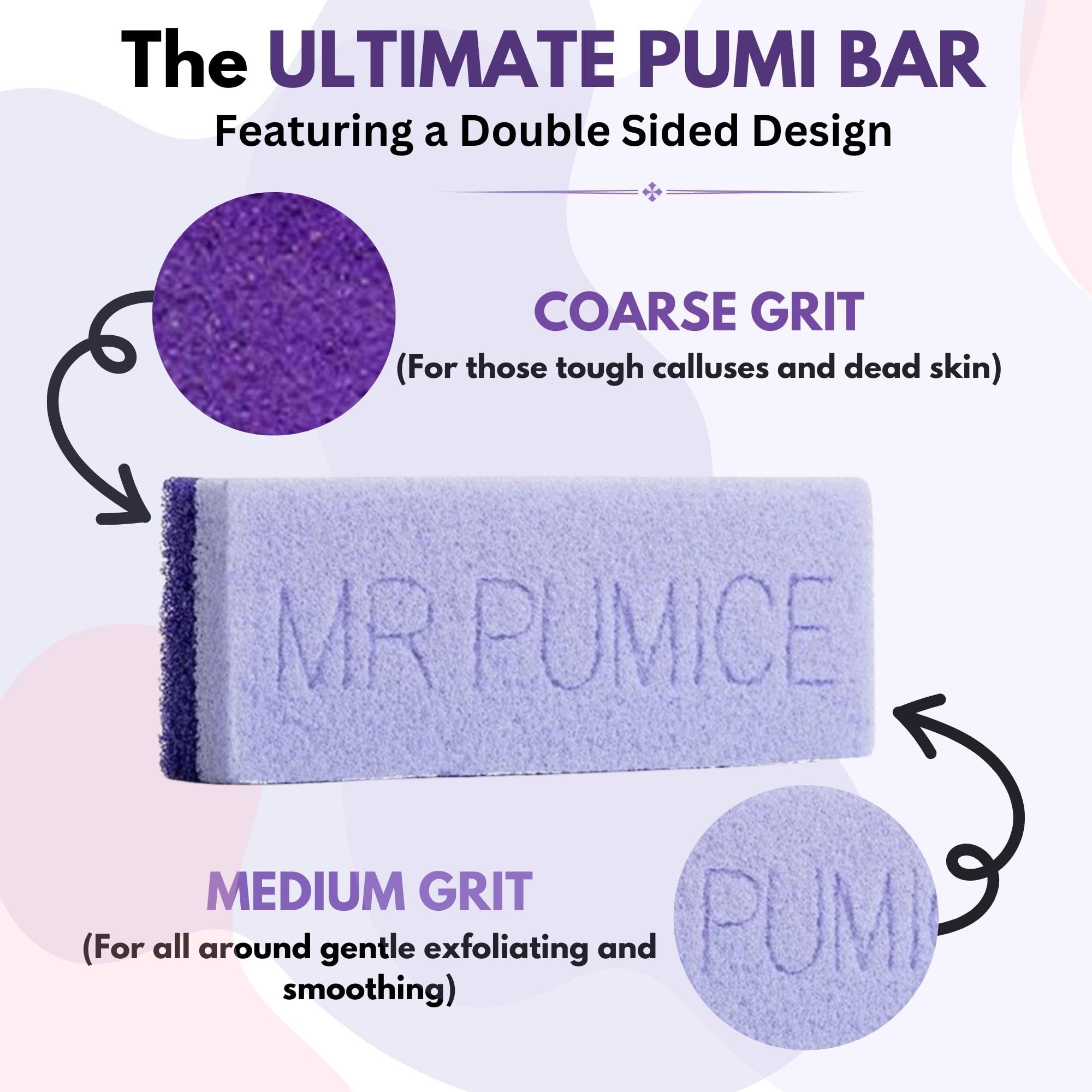 Close up of Mr. Pumice dual-grit texture showing coarse and medium sides