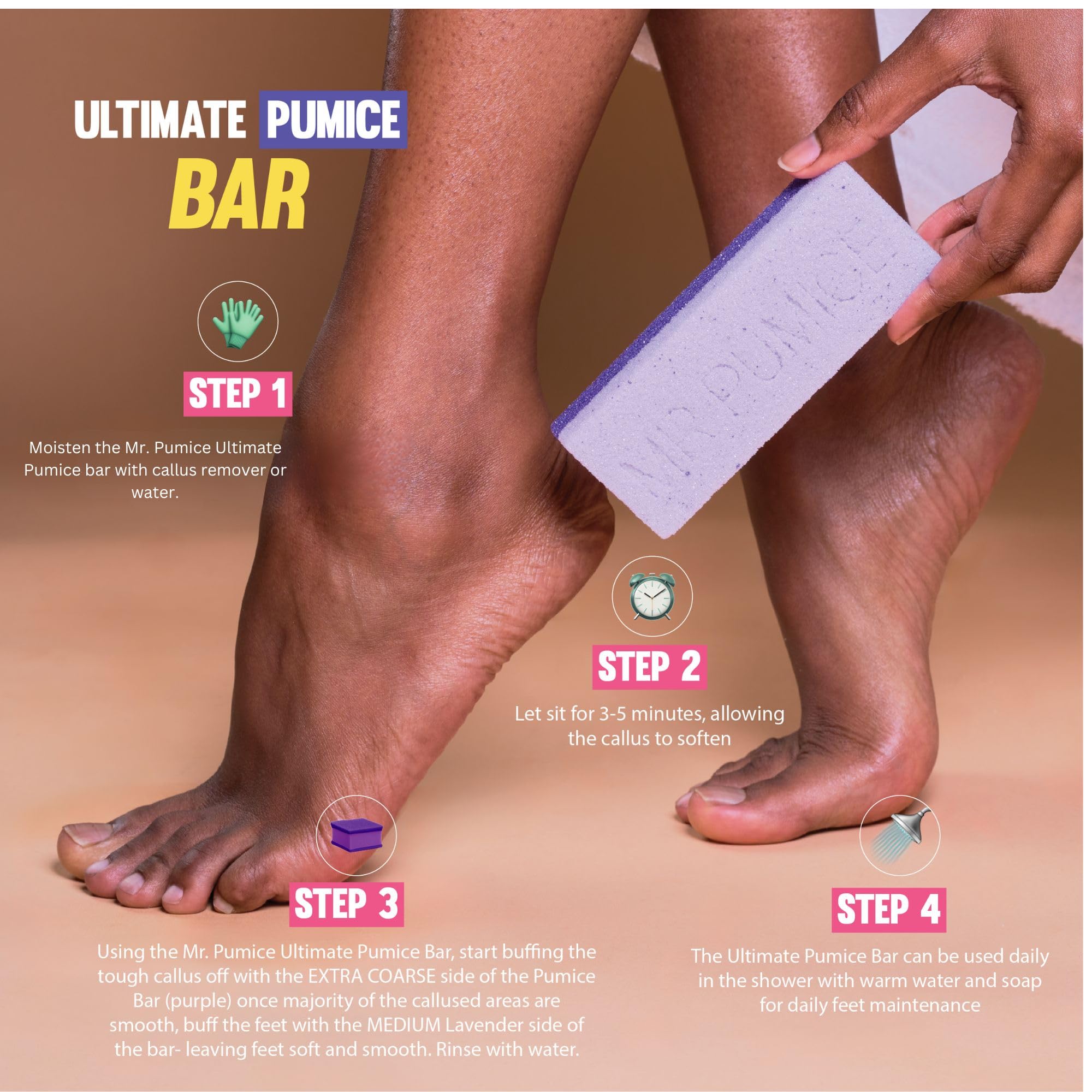 Mr. Pumice 4-pack retail packaging for foot care