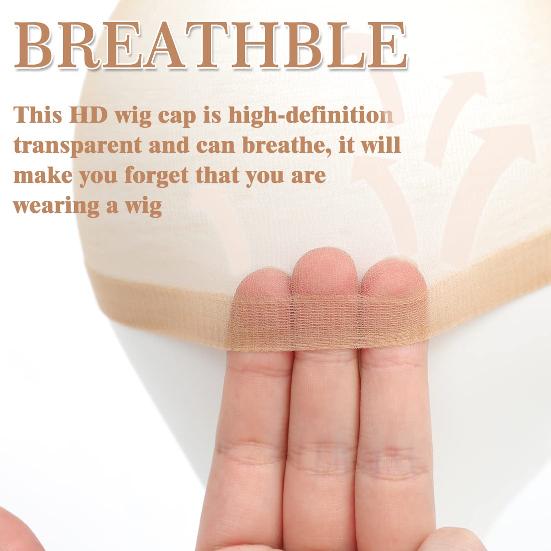 Close up of thin nylon material on FDBJulyy wig cap