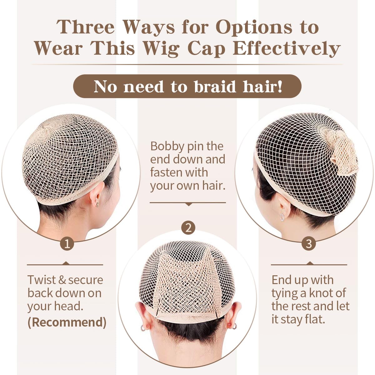 Dreamlover wig cap showing stretchable nylon material