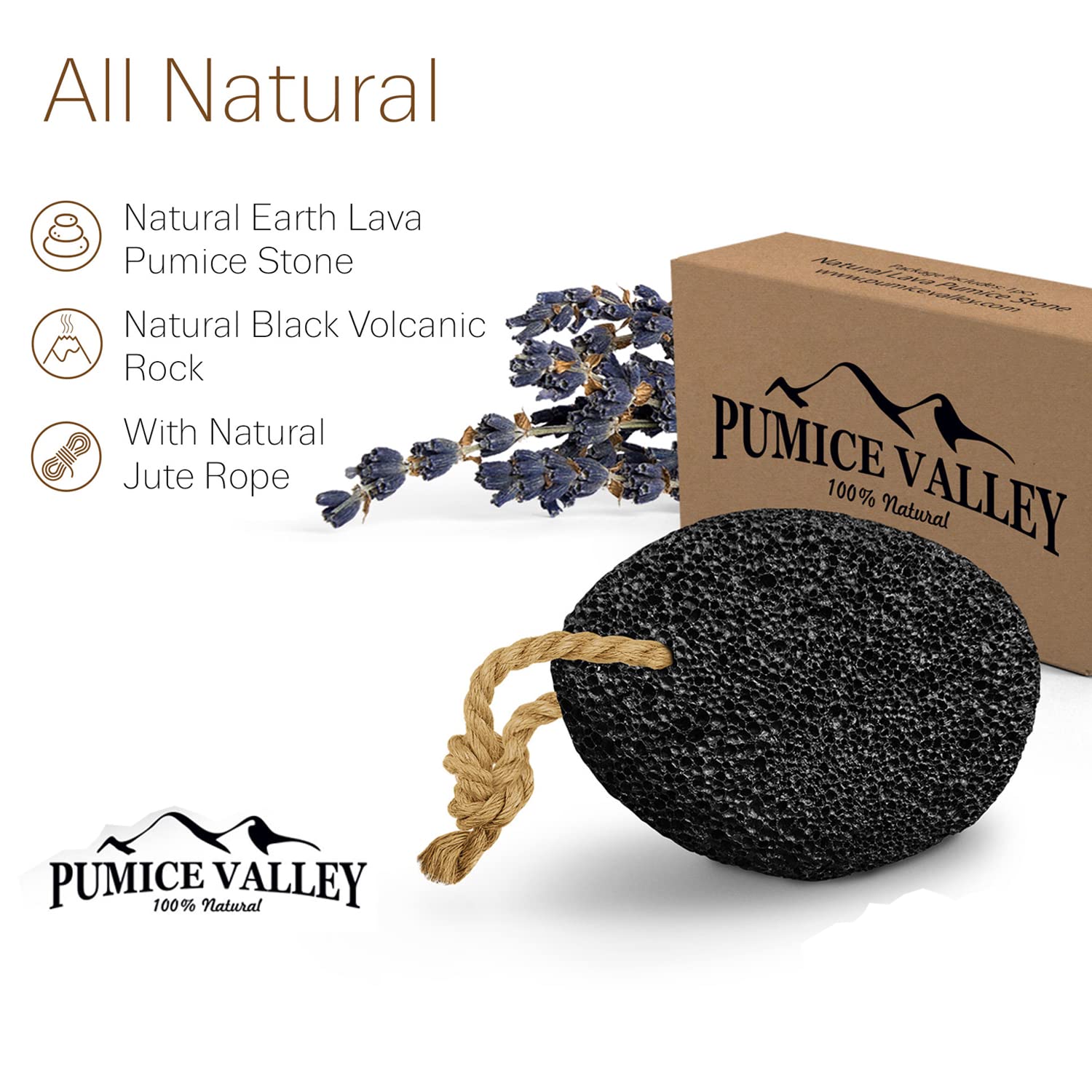 Pumice Valley callus remover stone with hanging rope