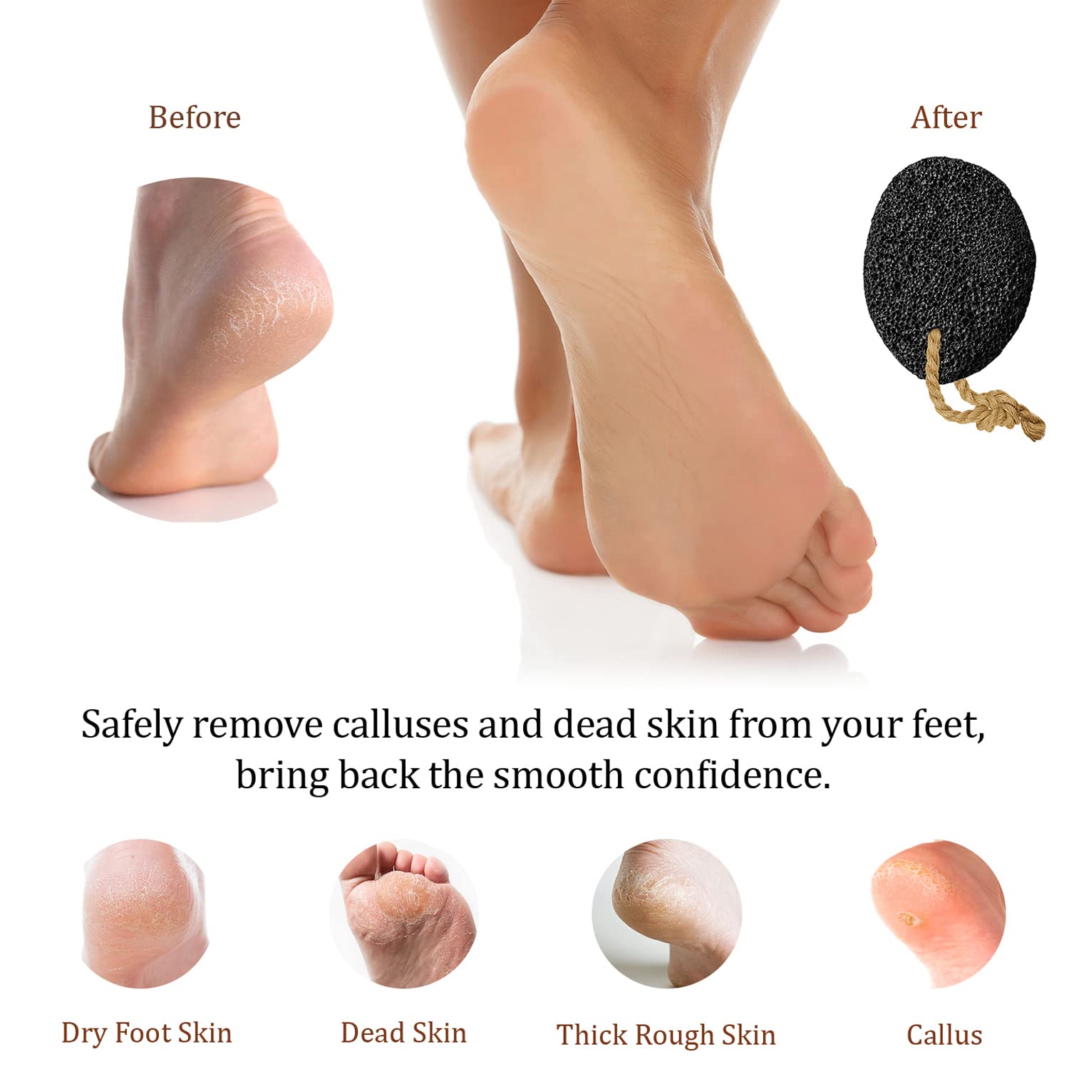 Using volcanic lava stone to exfoliate dry foot skin