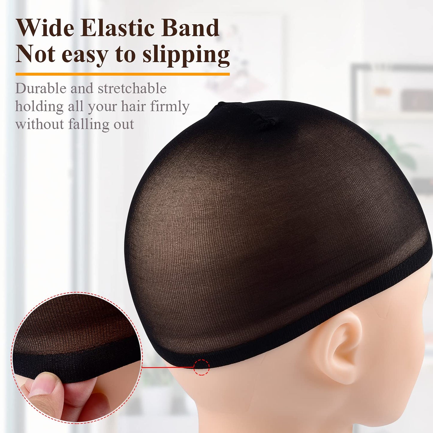 Morgles wig cap elastic band detail