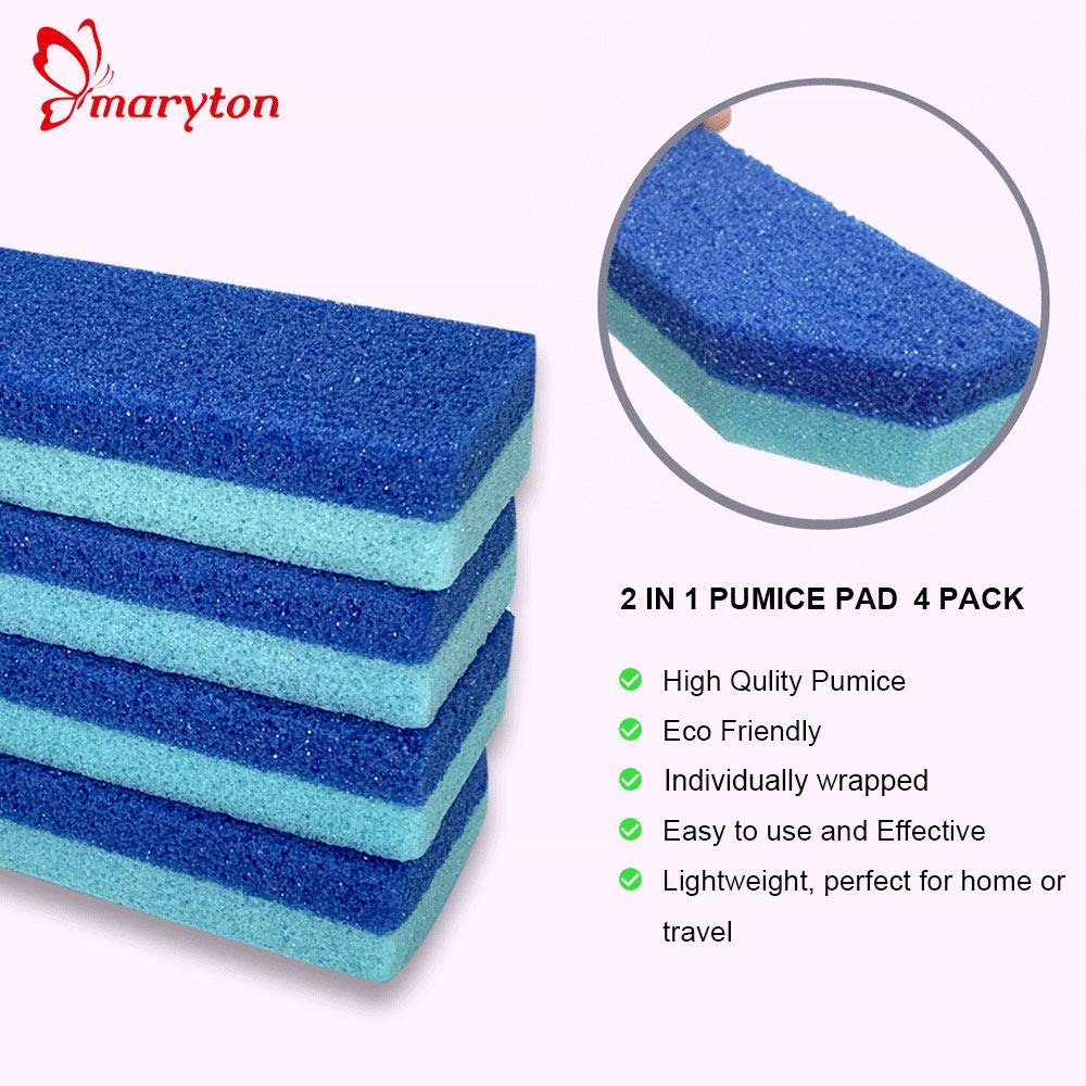 Close up of Maryton dual-sided blue pumice stone for callus removal