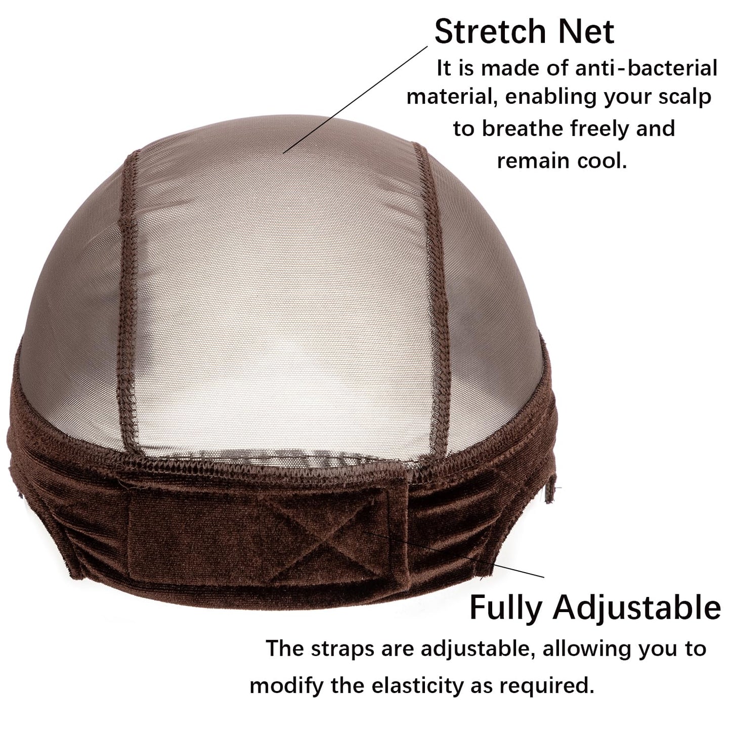 Breathable mesh construction of koskusder wig liner