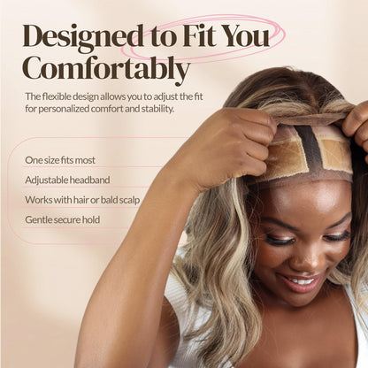 Side profile of adjustable lace wig grip cap