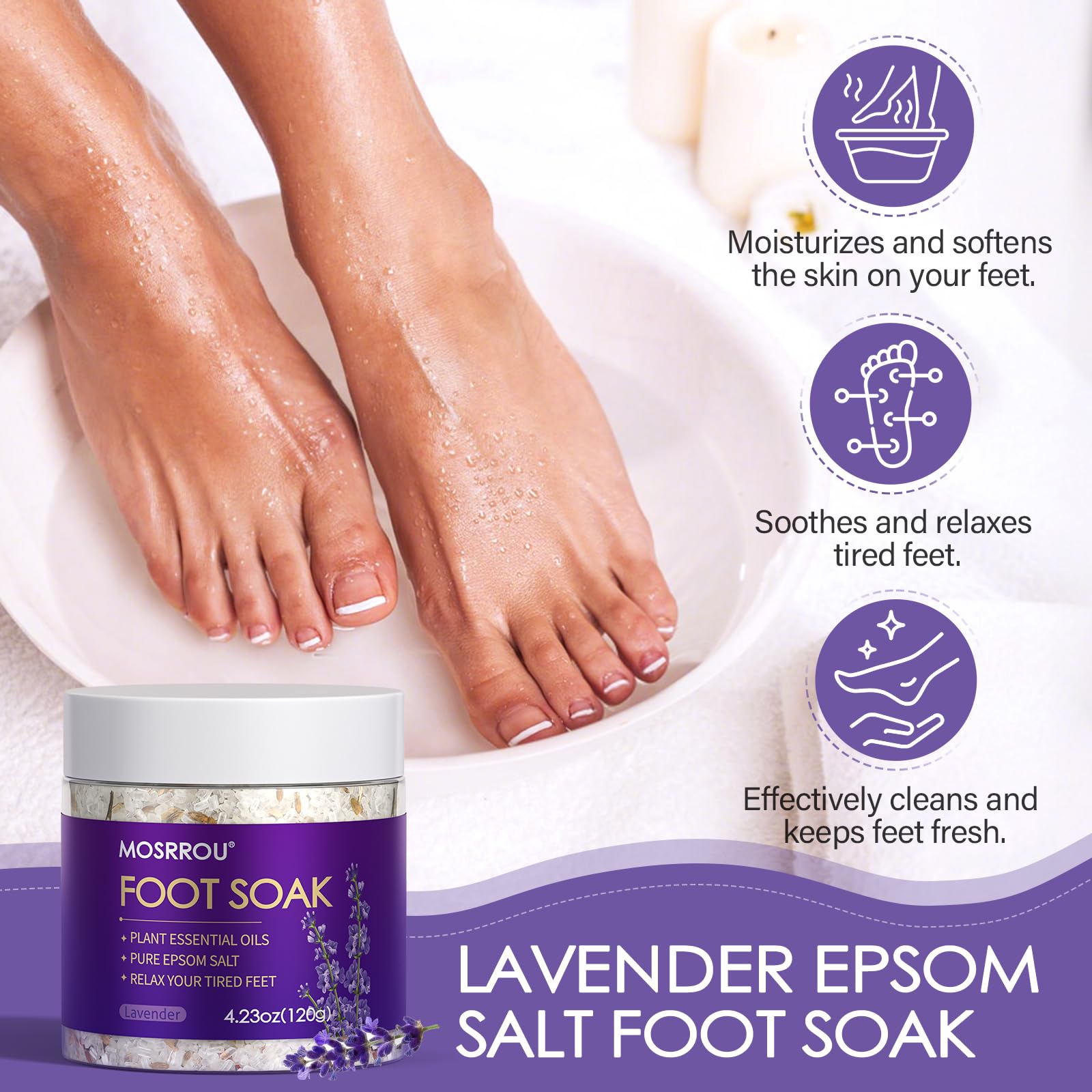 Mosrrou foot soak salt and callus remover gel set