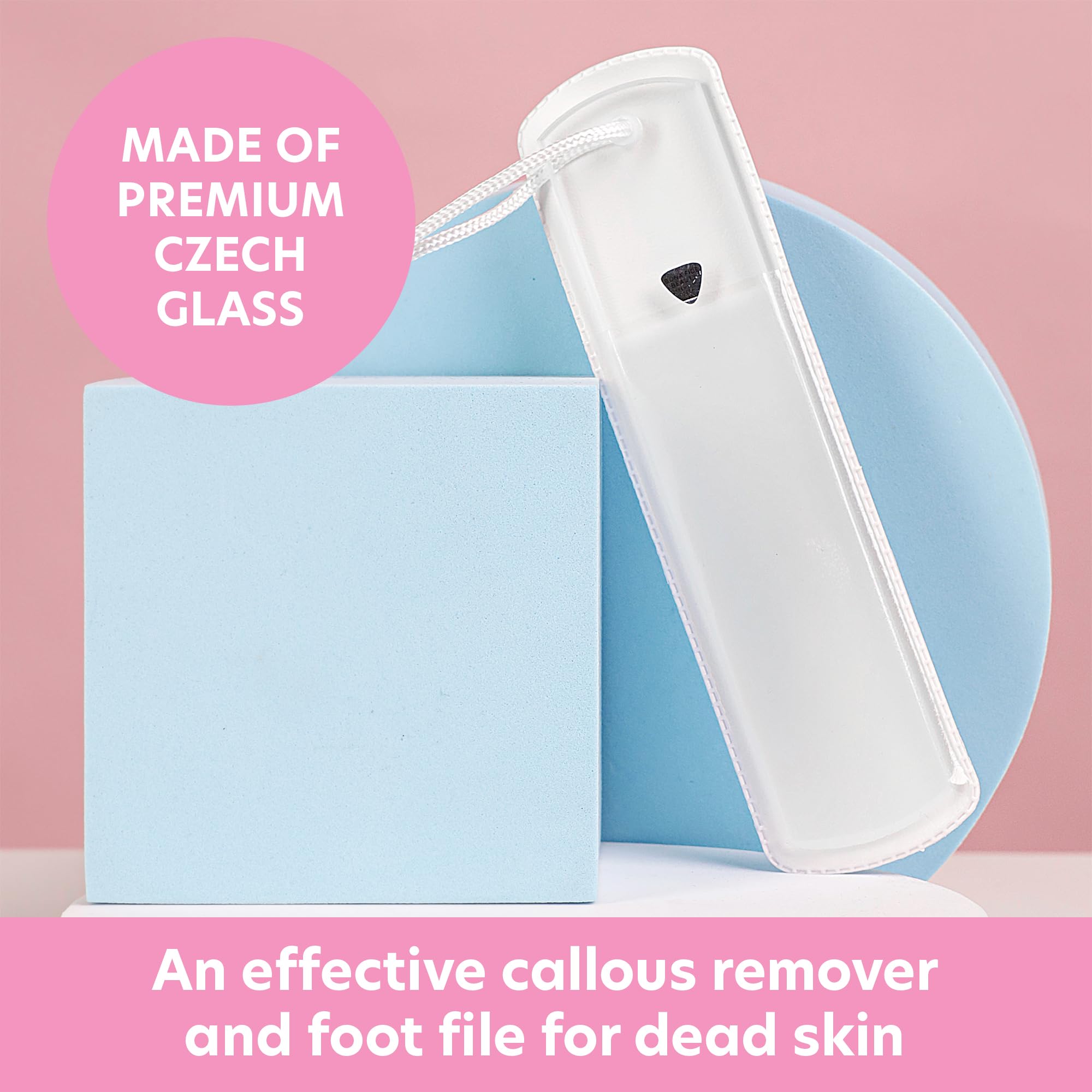 Bona Fide Beauty foot file with protective sleeve and hanging cord