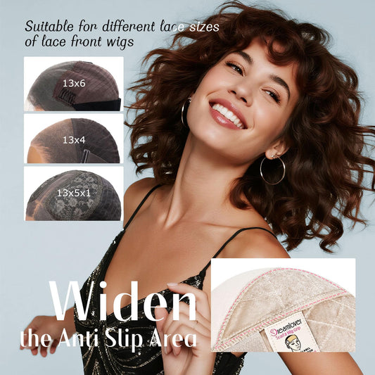 Dreamlover 2 in 1 non slip wig caps displaying the breathable mesh fabric foundation.