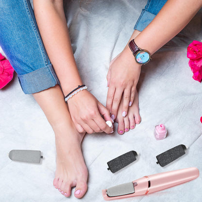 Waterproof pedicure roller heads for electric foot file
