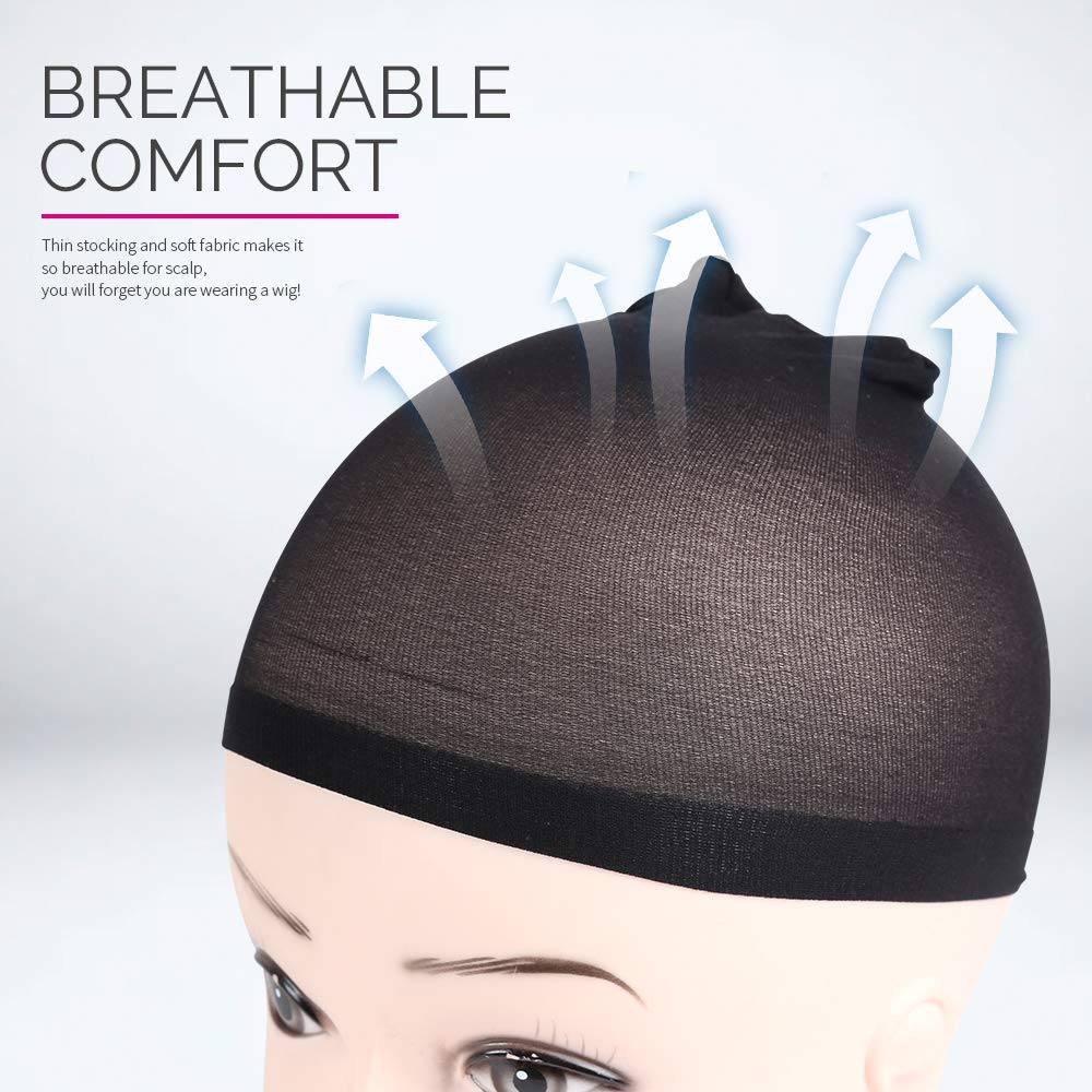 Stretchy nylon material detail for wig cap