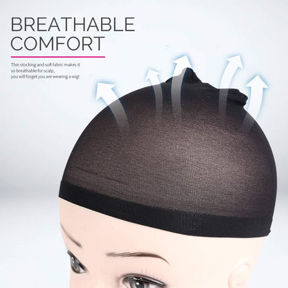 Stretchy nylon material detail for wig cap