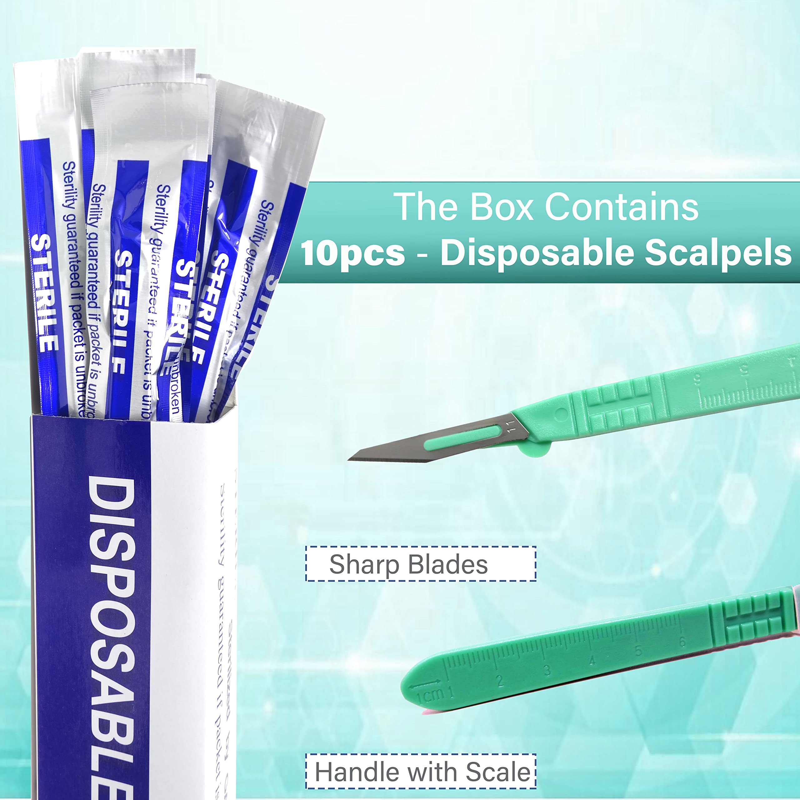 A2Z Scilab box of 10 sterile scalpels retail packaging