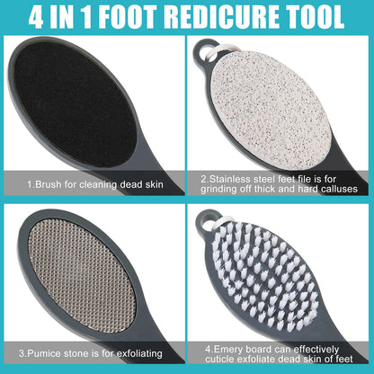 Close up view of the Yclin 4 in 1 foot scrubber metal rasp side