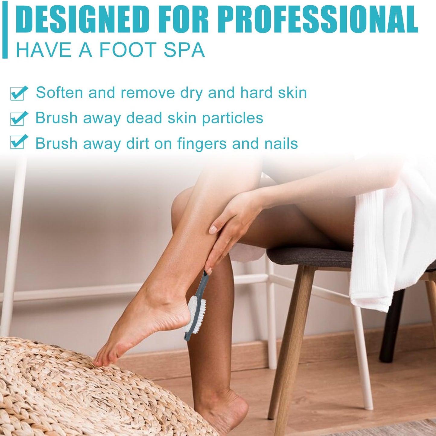 Yclin 2 piece callus remover set with storage hooks for shower