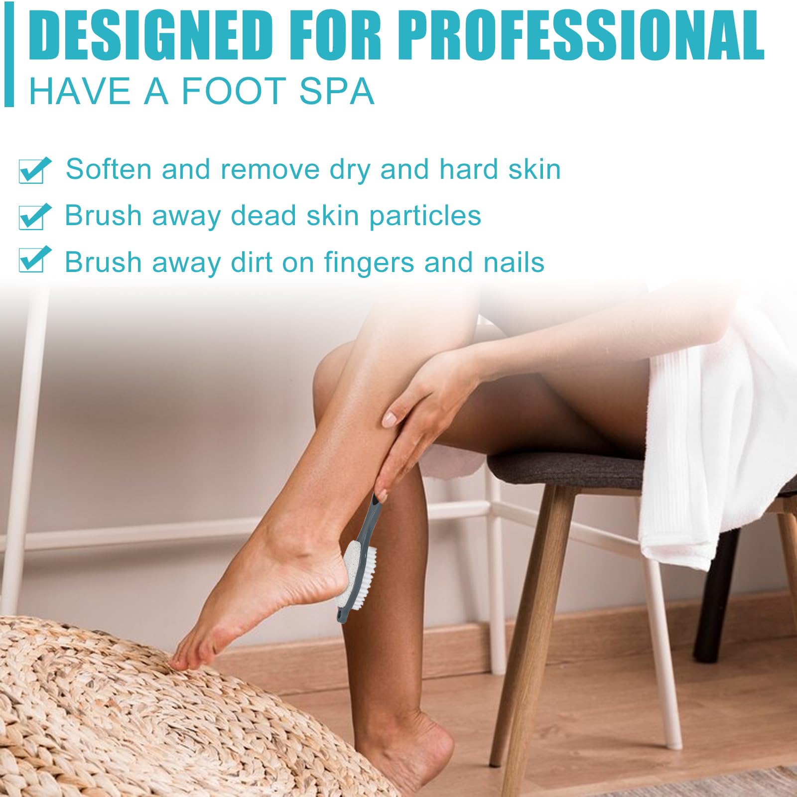 Yclin 2 piece callus remover set with storage hooks for shower