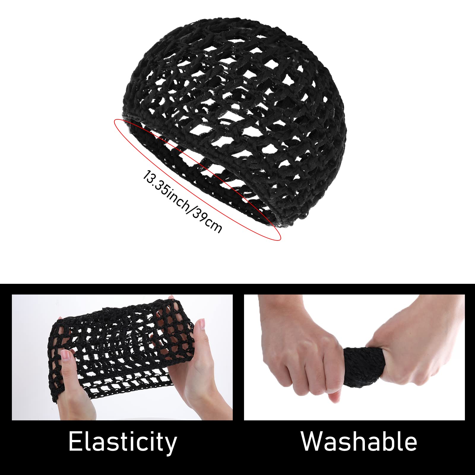 WLLHYF black crochet sleeping hair net