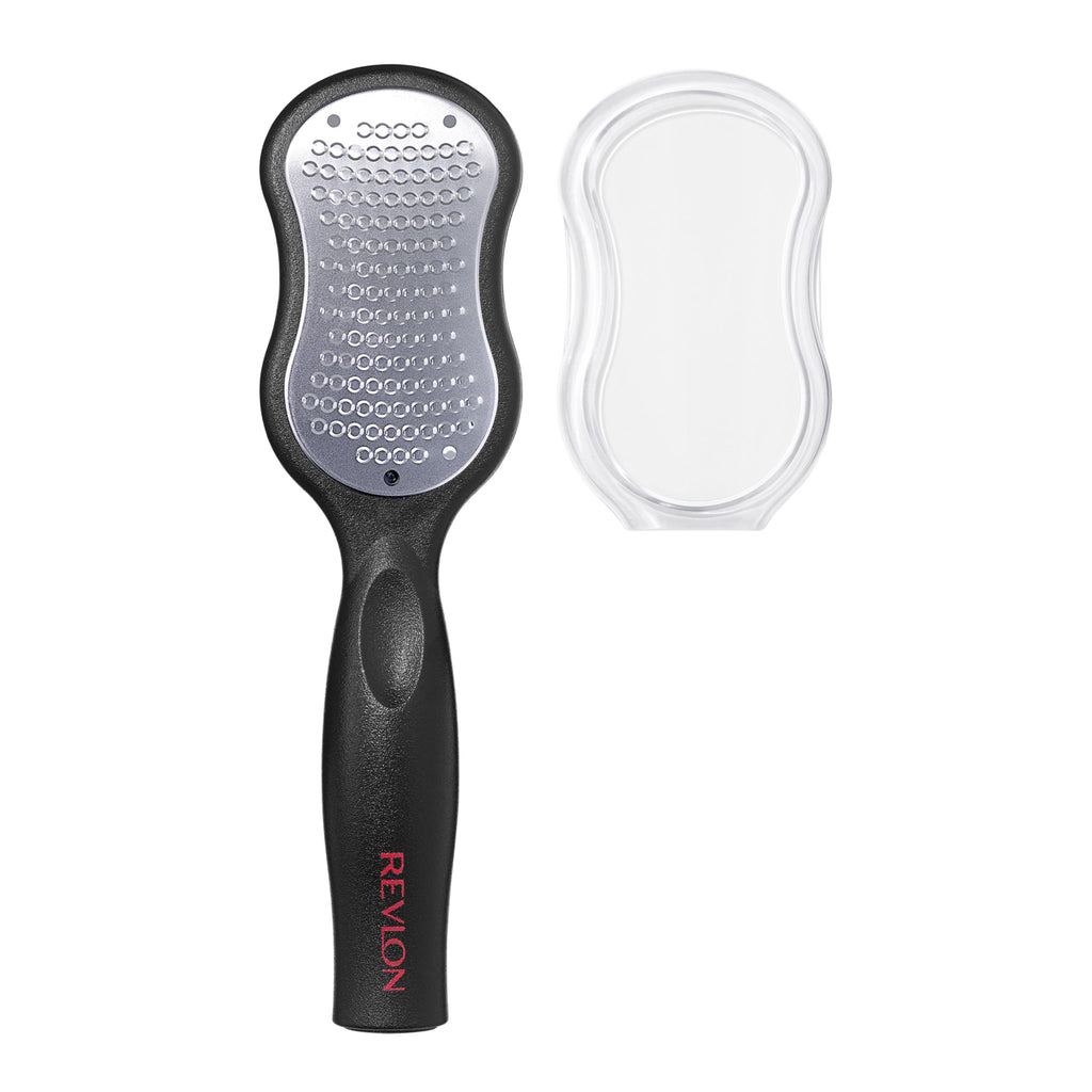 Revlon Wet and Dry Foot File displaying the easy-grip handle design for comfortable pedicure routines.