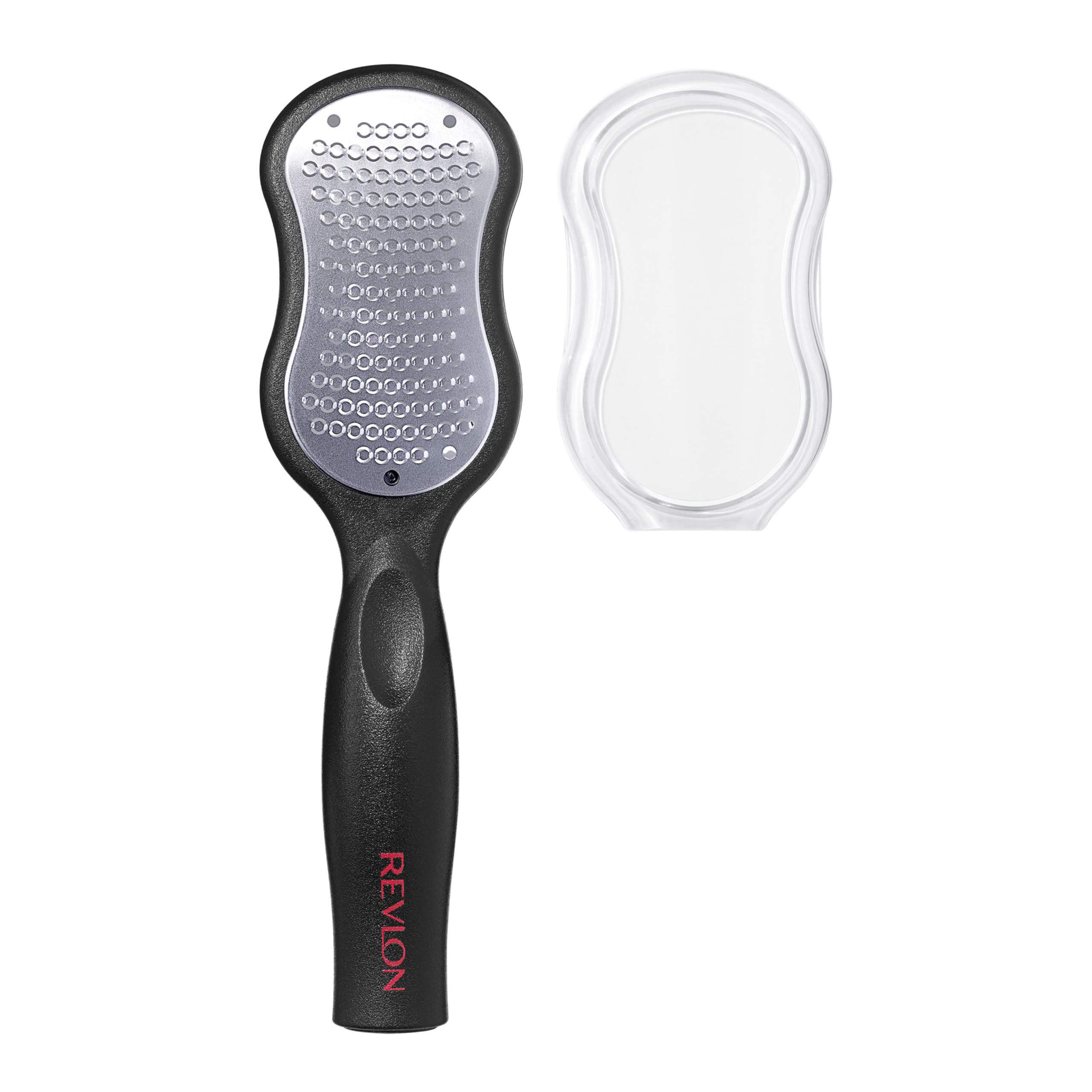 Revlon Wet and Dry Foot File displaying the easy-grip handle design for comfortable pedicure routines.