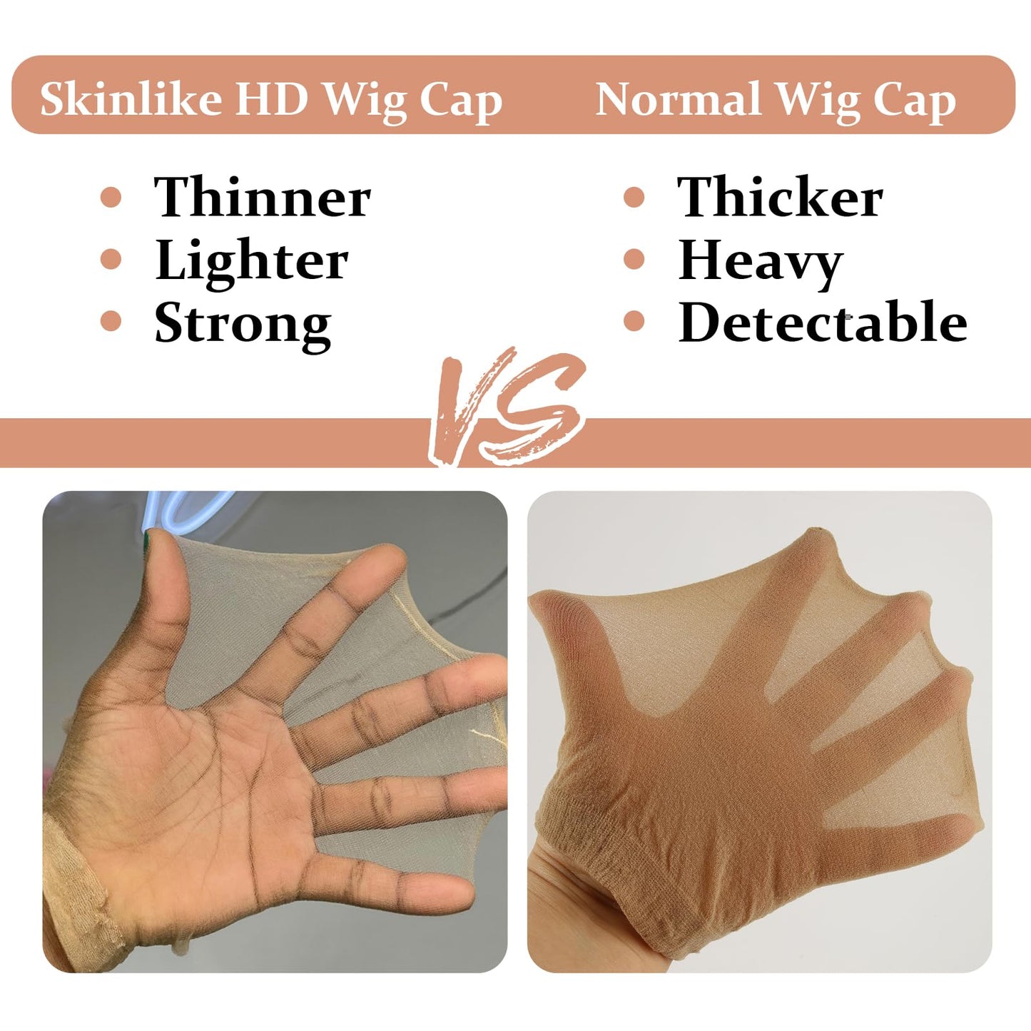 Beeos invisible stocking cap for lace front wigs